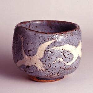 激安通販 加藤達次 鉄絵灰志野茶碗 鉄絵灰志野湯呑 - 美術品